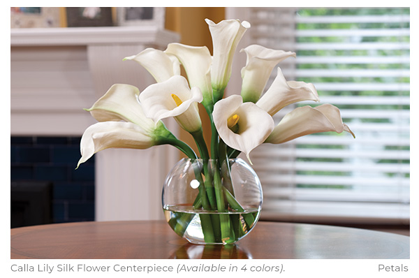 Calla Lily Silk Flower Centerpiece, By Petals.