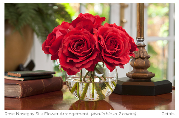 Rose Nosegay Silk Flower Arrangement, By Petals.